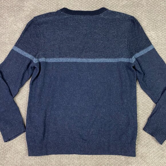 Fat Face Crewneck Sweater Jumper Men's XL Blue Striped Crew Neck Cotton Wool - Picture 3 of 11